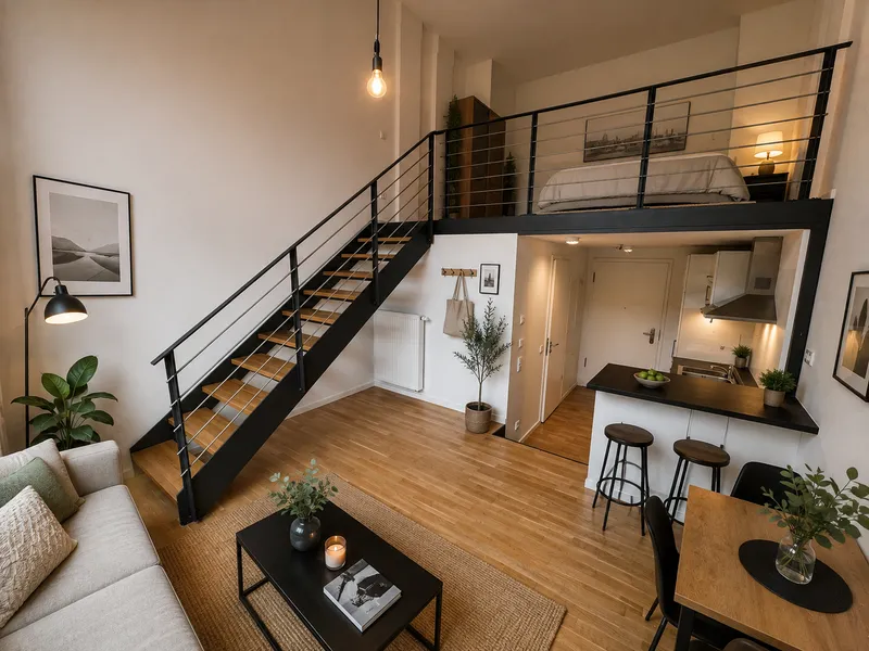 Moderne  1,5 Zimmer Maisonette – mit Galerie & Terrasse — photo 1